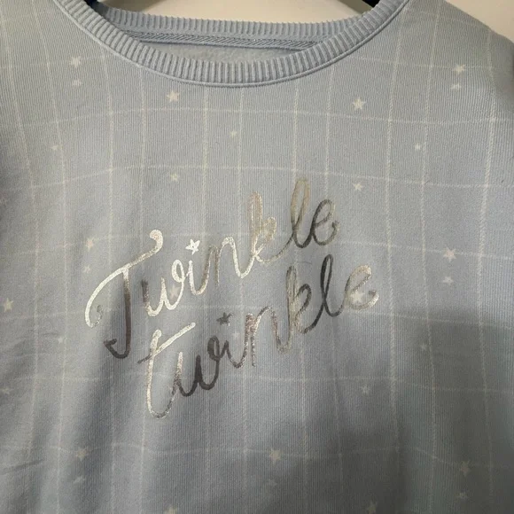 LC Lauren Conrad Twinkle Twinkle Pajamas Joggers White and Blue Size XL - Picture 2 of 11